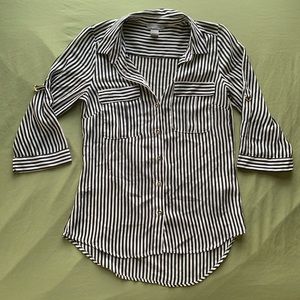 H&M Striped Button Down Blouse